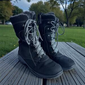 Santana Canada Topspeed Black Waterproof Winter Boots Faux Fur Lined